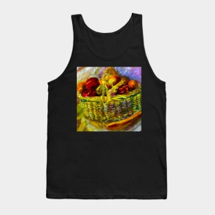 Basket With Fruit Impasto Painting Tank Top